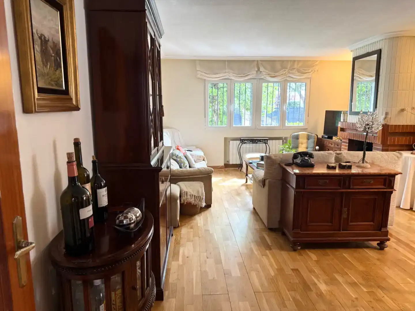 Sala de estar de Piso en venta en Las Rozas de Madrid con Aire acondicionado, Jardín privado y Parquet