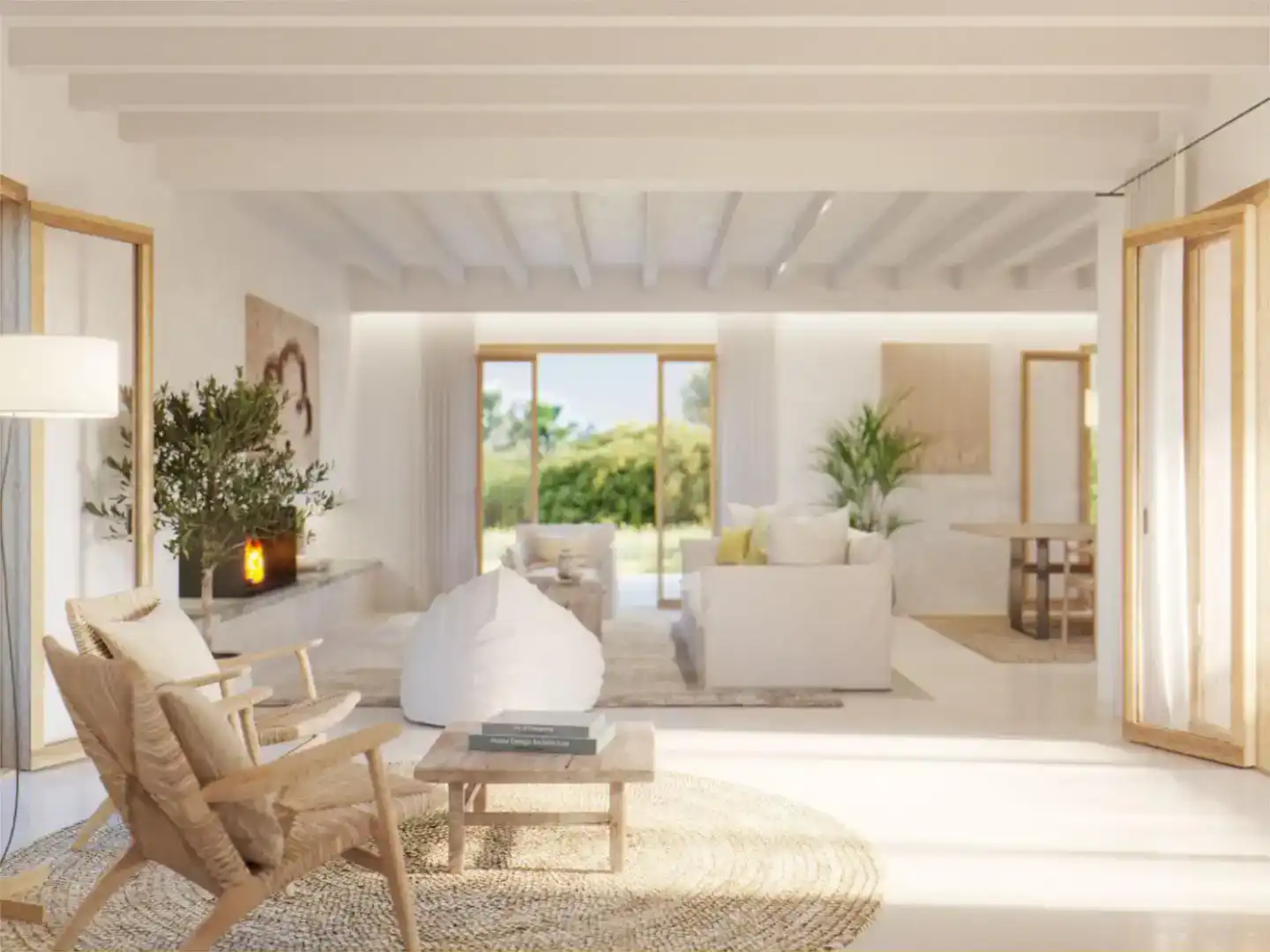 Wohnzimmer von Country house zum Verkauf in Artà mit Klimaanlage, Schwimmbad und Balkon