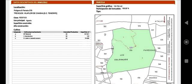 Terreno residencial en Alquiler en TF-565 en Vilaflor de Chasna