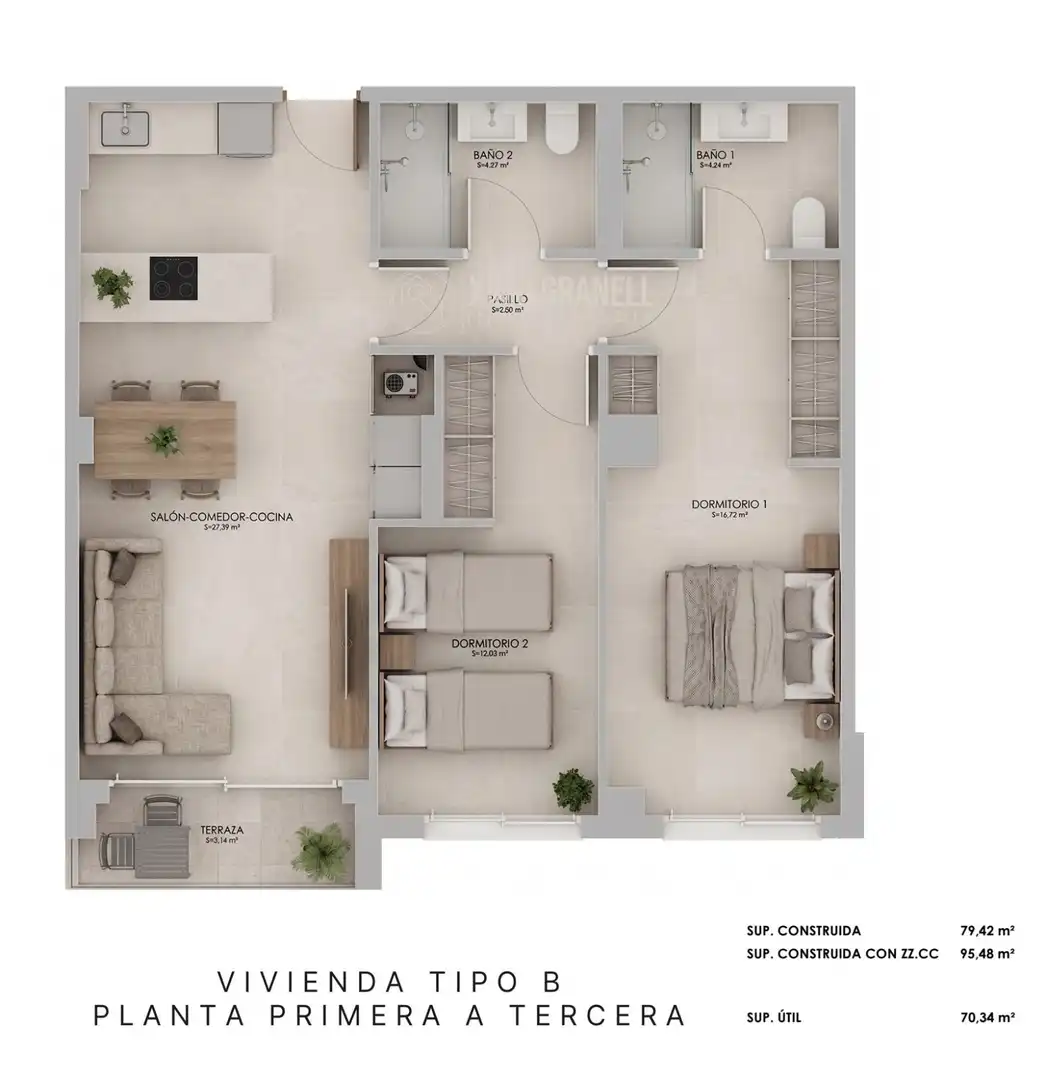 Wohnung zum Verkauf in La Vall d'Uixó mit Klimaanlage und Heizung