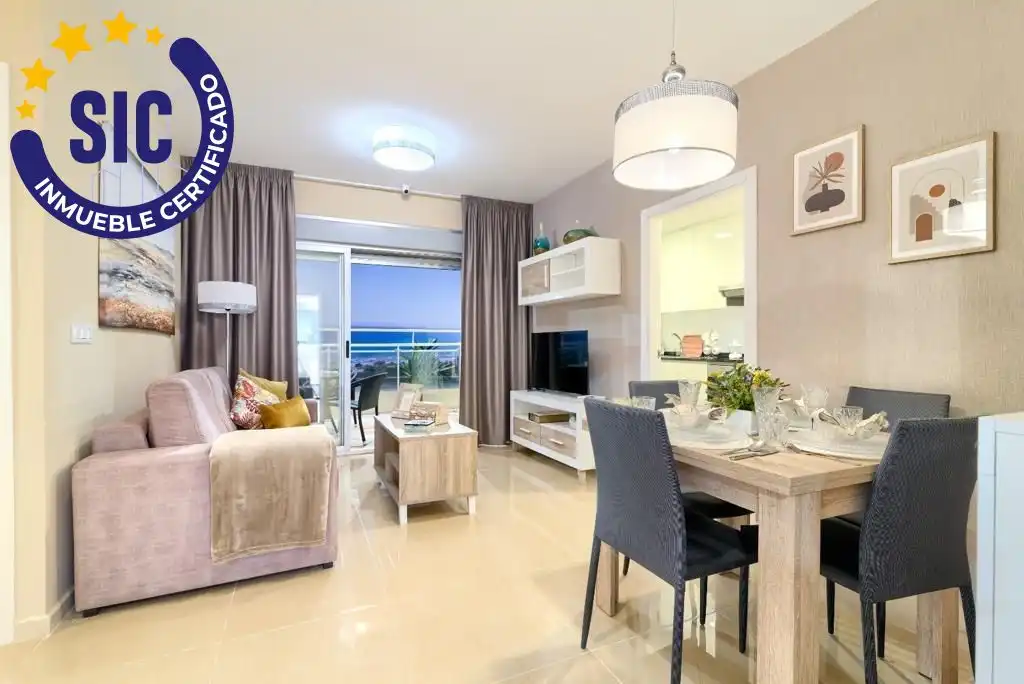 Living room of Apartments for sale in Oropesa del Mar / Orpesa  with Terrace, Furnished and Community pool