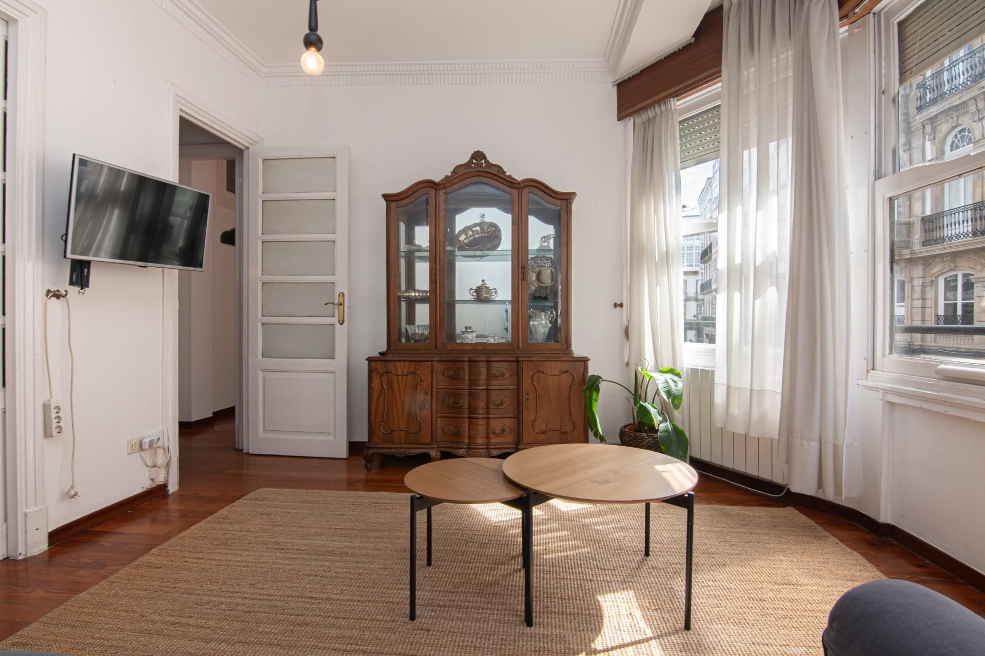 Living room of Flat for sale in A Coruña Capital   with Parquet flooring