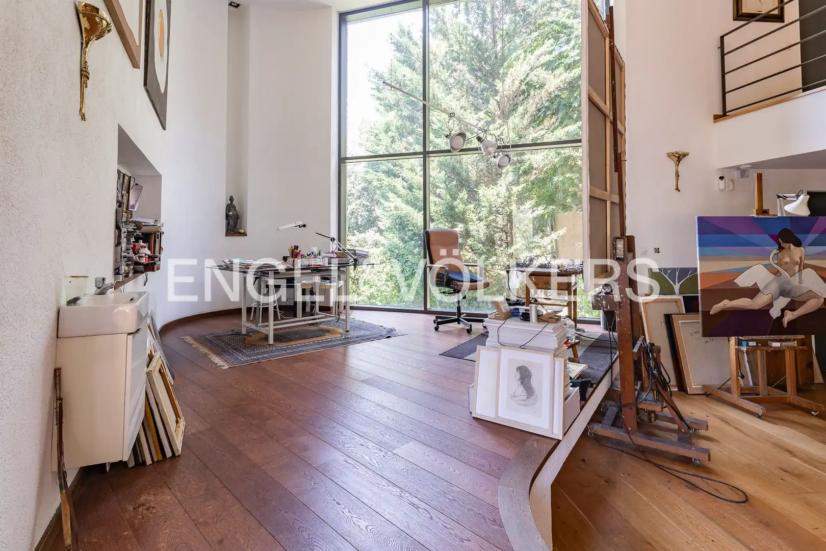 Sala d'estar de Casa adosada en venda en Sant Cugat del Vallès amb Calefacció, Jardí privat i Parquet