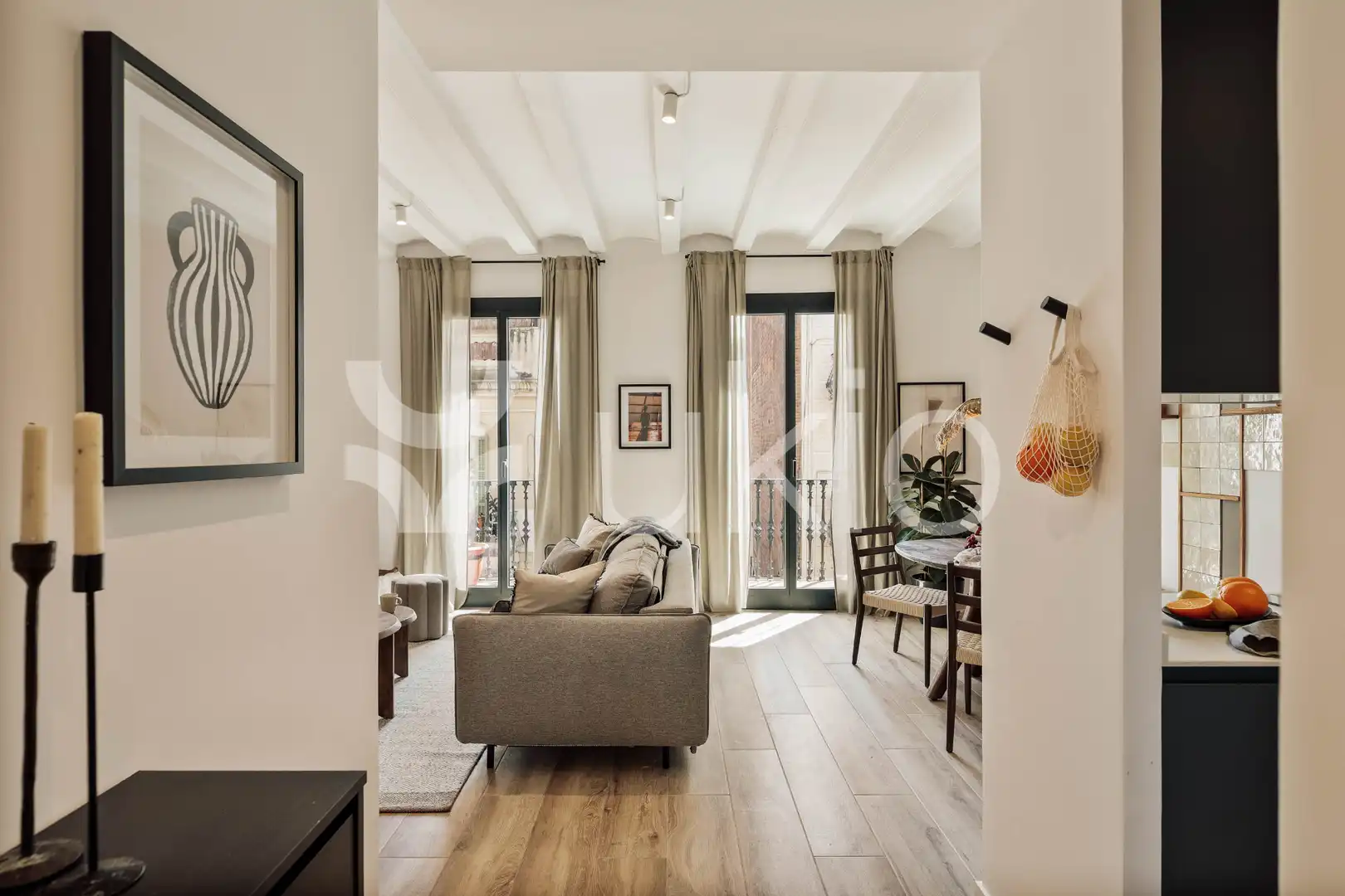 Wohnzimmer von Wohnungen zur Miete in Barcelona mit Klimaanlage, Heizung und Möbliert