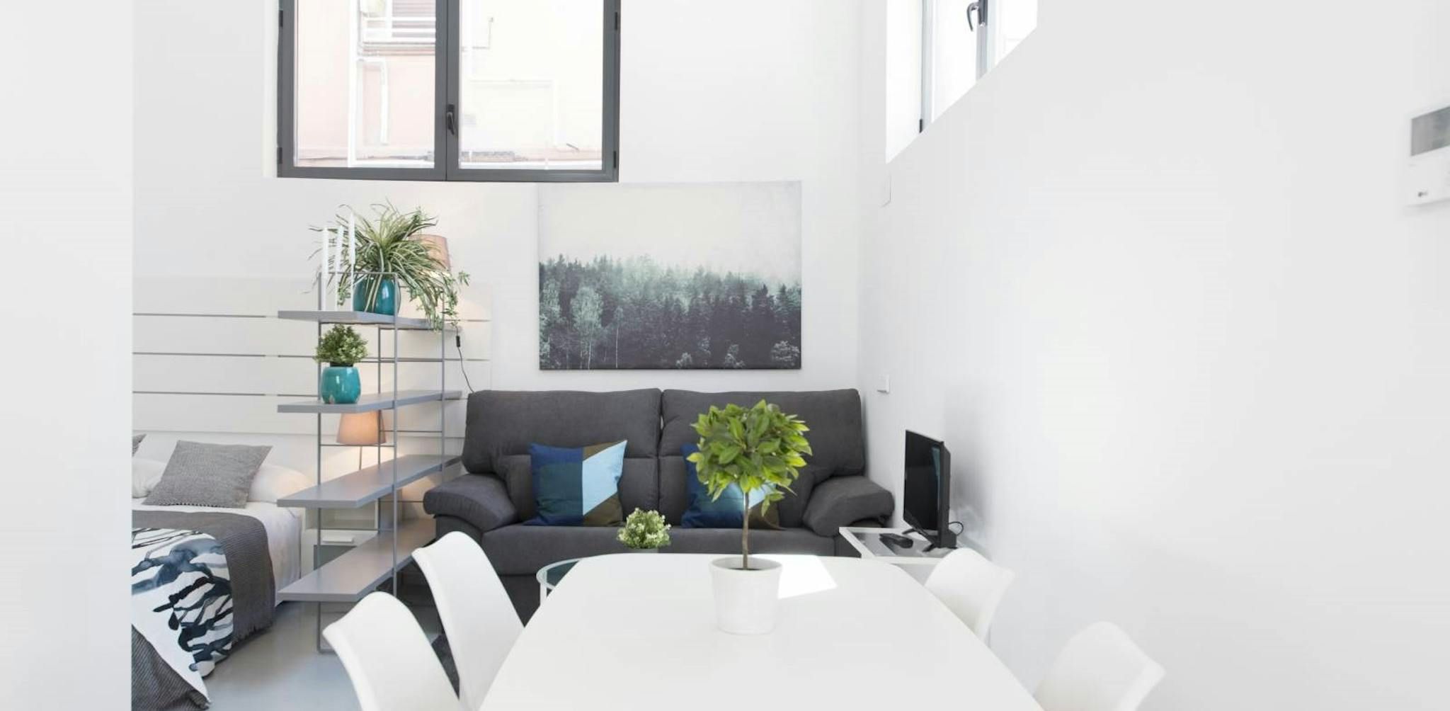 Living room of Flat to rent in  Madrid Capital  with Air Conditioner, Heating and Furnished