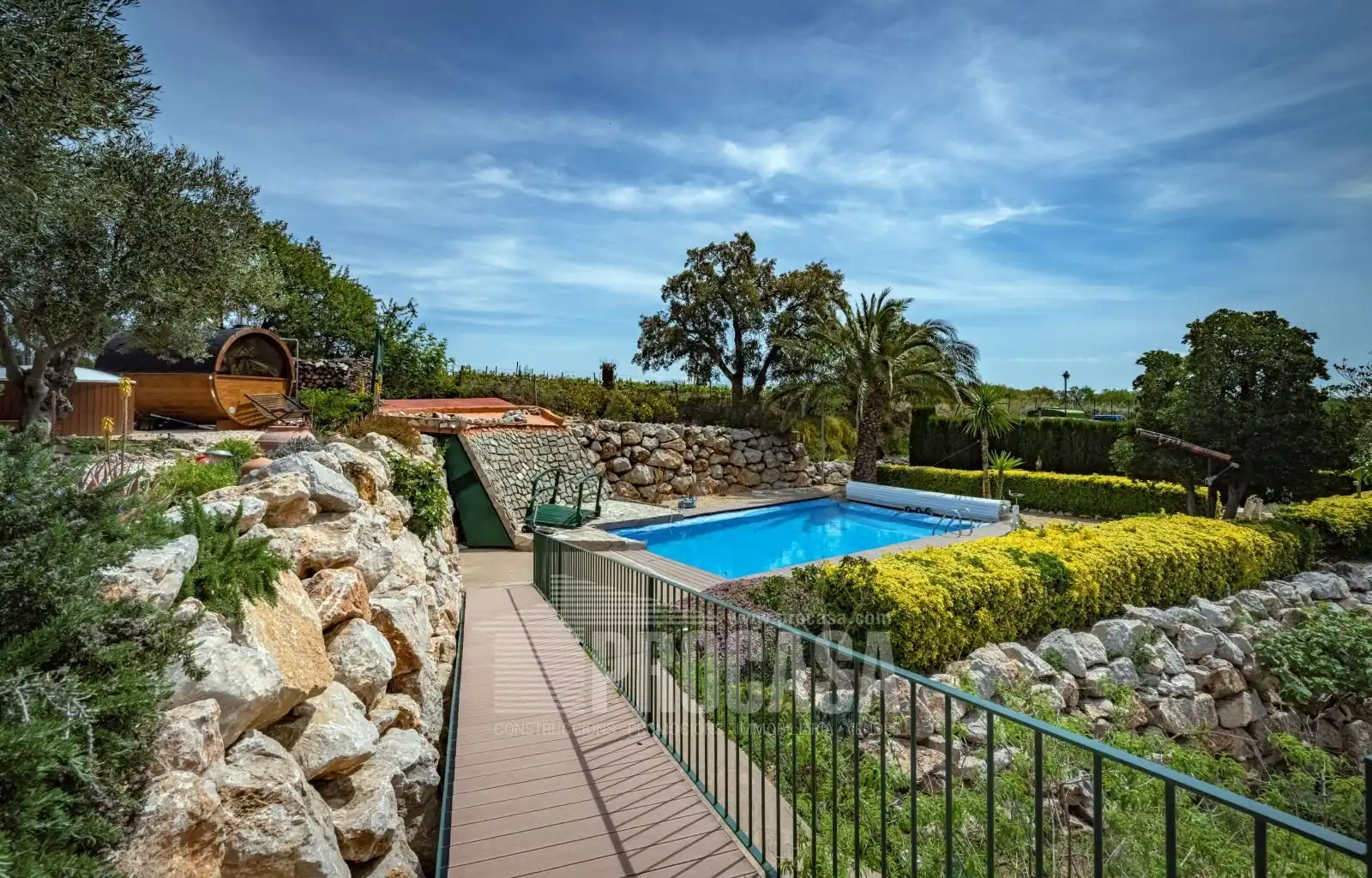 Garden of Houses for sale in Masarac i Vilarnadal  with Air Conditioner, Storage room and Swimming Pool