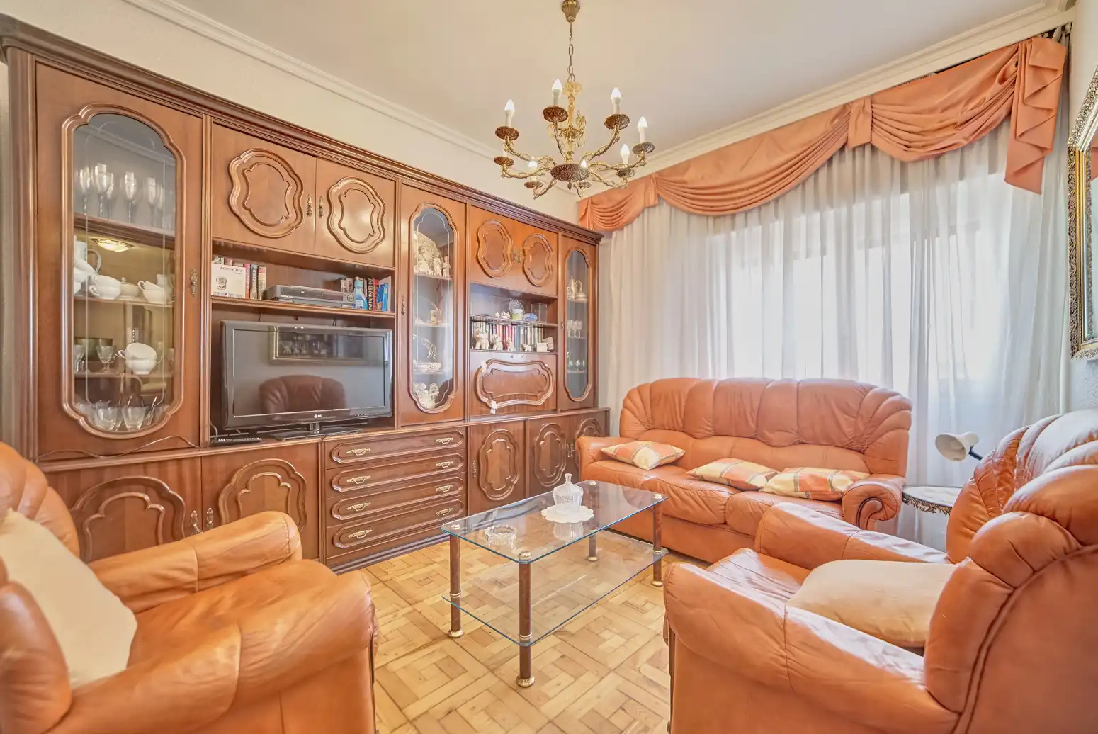 Sala de estar de Ático en venta en Burlada / Burlata con Calefacción, Parquet y Terraza