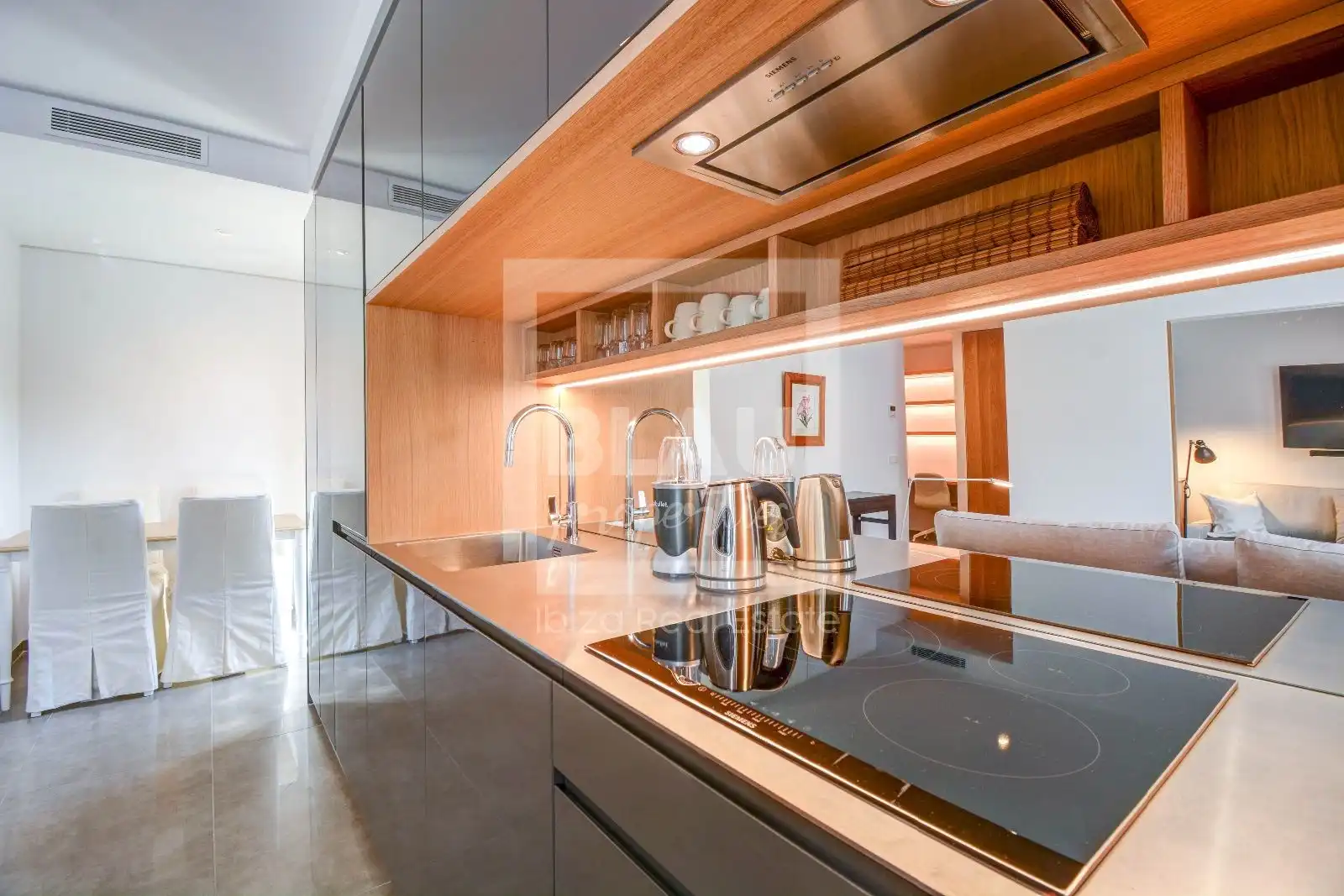 Kitchen of Flat for rent in Sant Joan de Labritja  with Air Conditioner, Private garden and Furnished