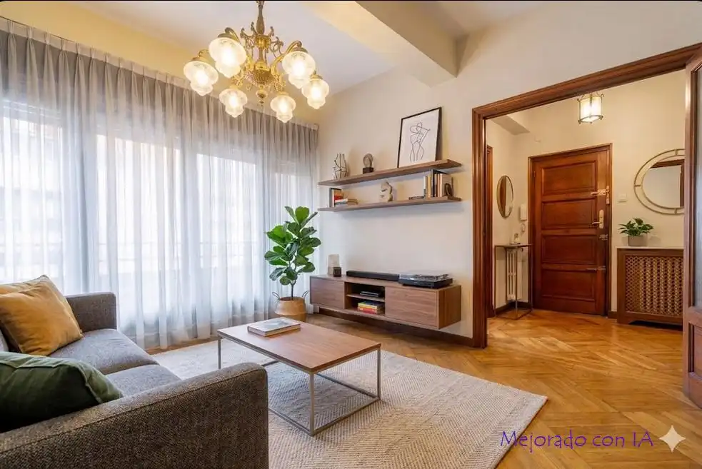 Sala d'estar de Pis en venda en Oviedo  amb Terrassa i Balcó