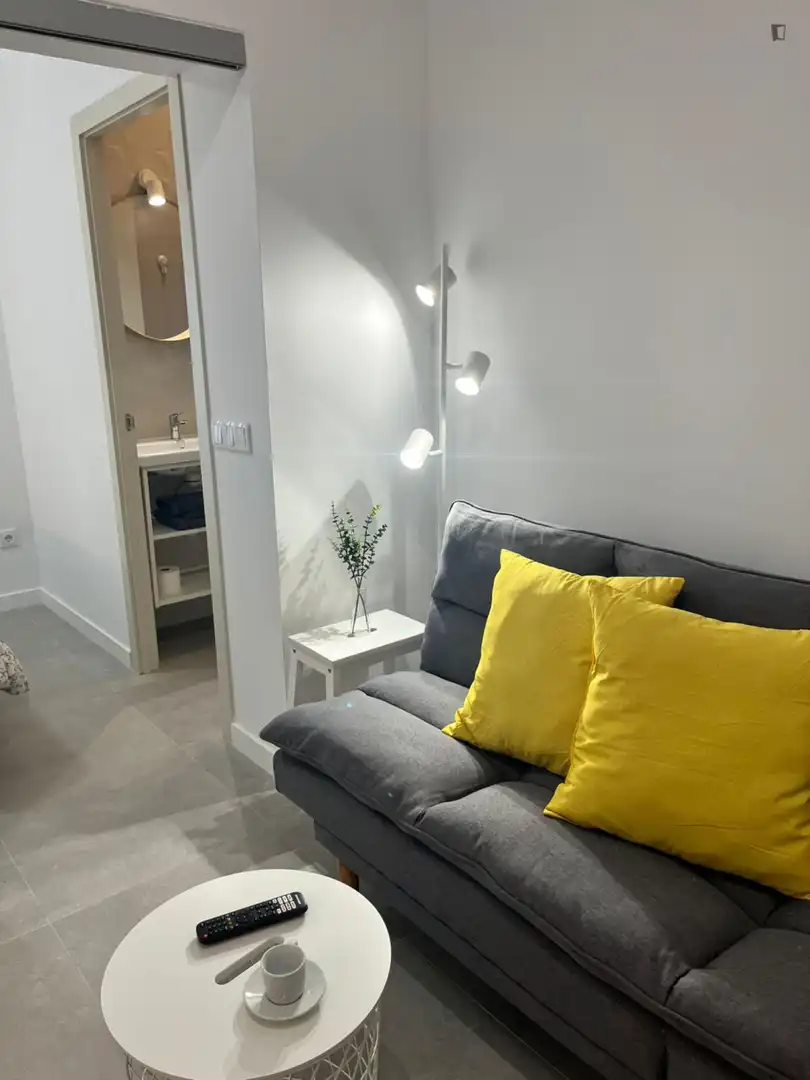 Sala d'estar de Apartament de lloguer en Valencia amb Aire condicionat, Moblat i Forn