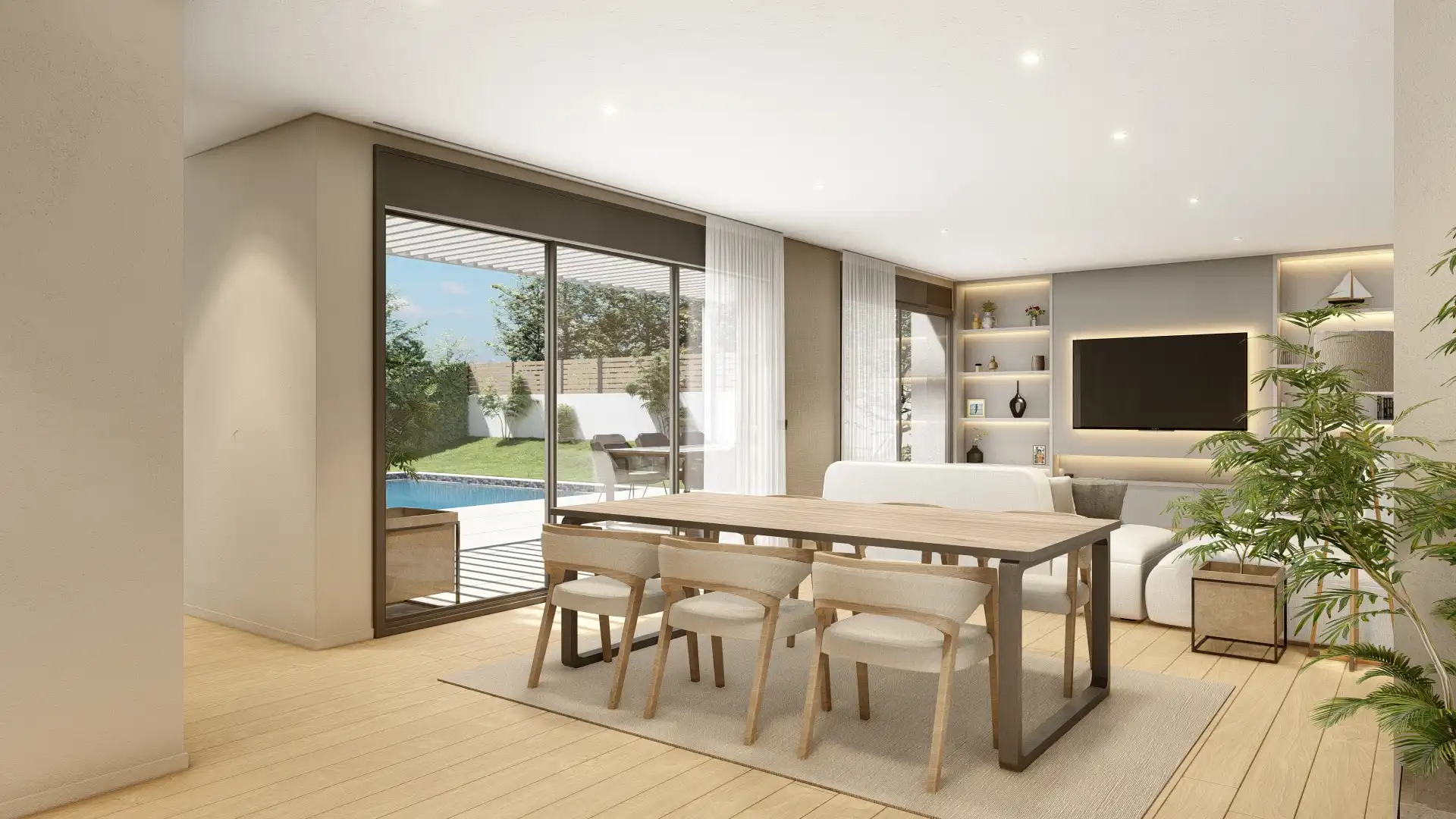 Dining room of Houses for sale in Caldes de Malavella  with Air Conditioner, Private garden and Parquet flooring
