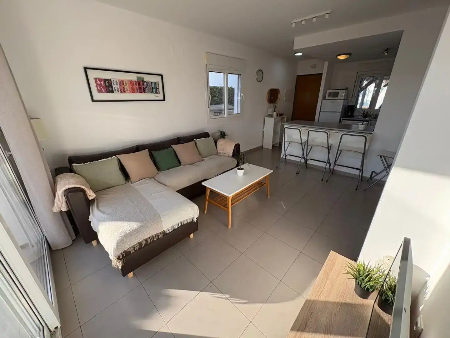 Sala d'estar de Apartament de lloguer en Torre-Pacheco amb Aire condicionat, Jardí privat i Moblat