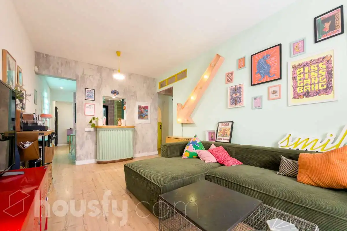 Sala de estar de Piso en venta en Barcelona con Terraza