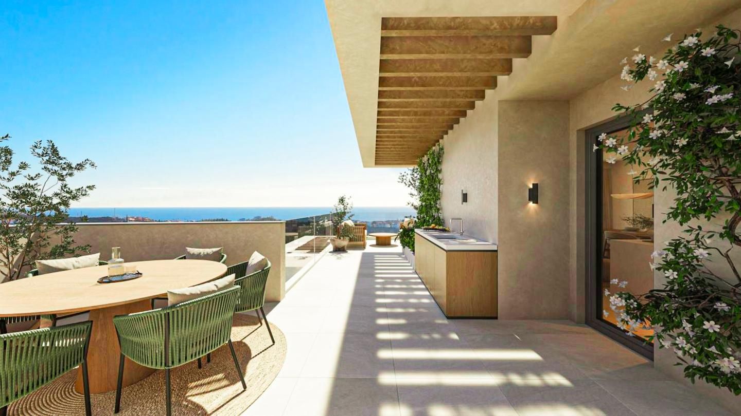 Terraza de Apartamento en venta en Mijas con Aire acondicionado, Calefacción y Jardín privado