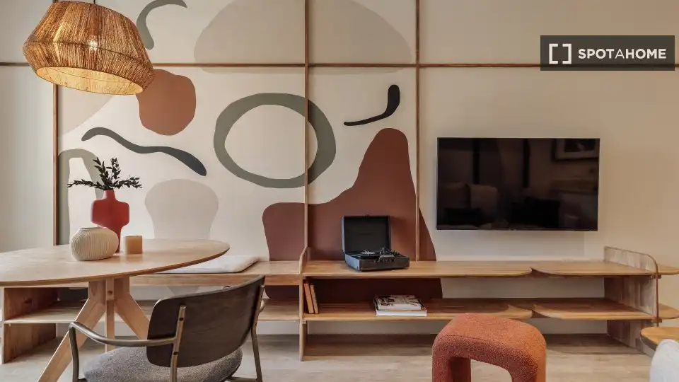 Living room of Apartments for share in Barcelona  with Air Conditioner, Terrace and Furnished
