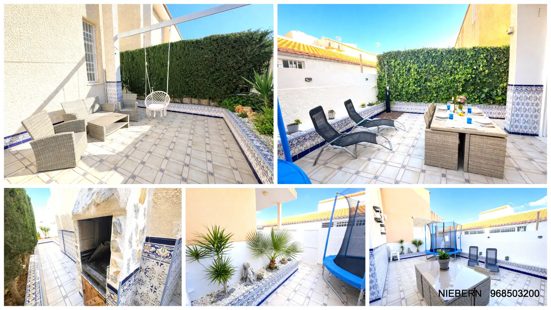 Terrasse von Einfamilien-Reihenhaus zum Verkauf in Cartagena mit Privatgarten, Möbliert und Gemeinschaftspool