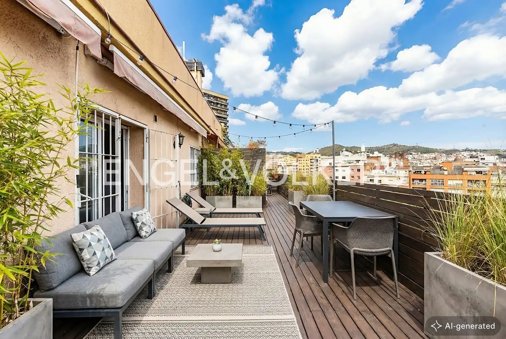 Terrasse von Dachboden zum Verkauf in Barcelona mit Heizung, Parkett und Terrasse
