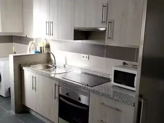Cuina de Apartament de lloguer en Vera amb Aire condicionat, Terrassa i Moblat