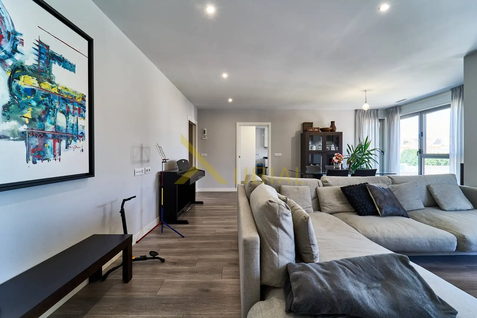 Living room of Flat for sale in A Coruña Capital   with Storage room, Furnished and Balcony