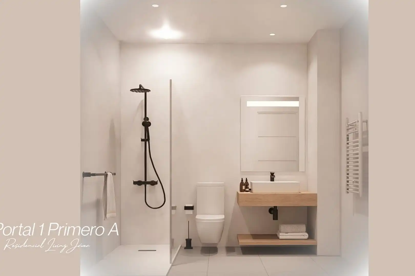 Badezimmer von Dachboden zum Verkauf in Jávea / Xàbia mit Klimaanlage, Heizung und Privatgarten