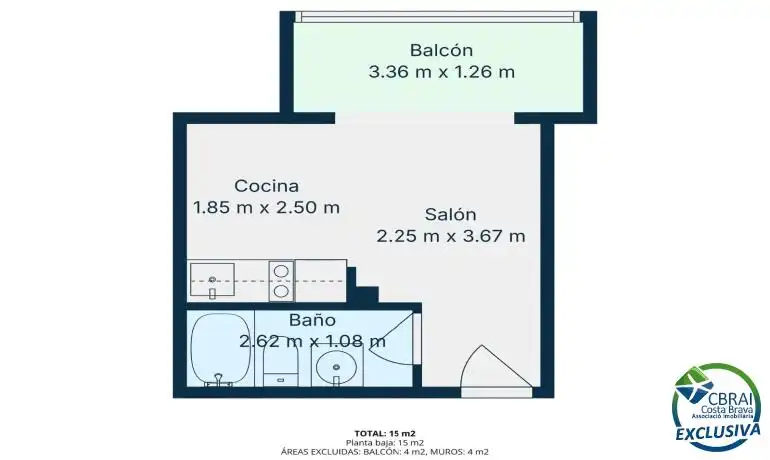 Estudio en venta en Empuriabrava con Aire acondicionado, Calefacción y Terraza