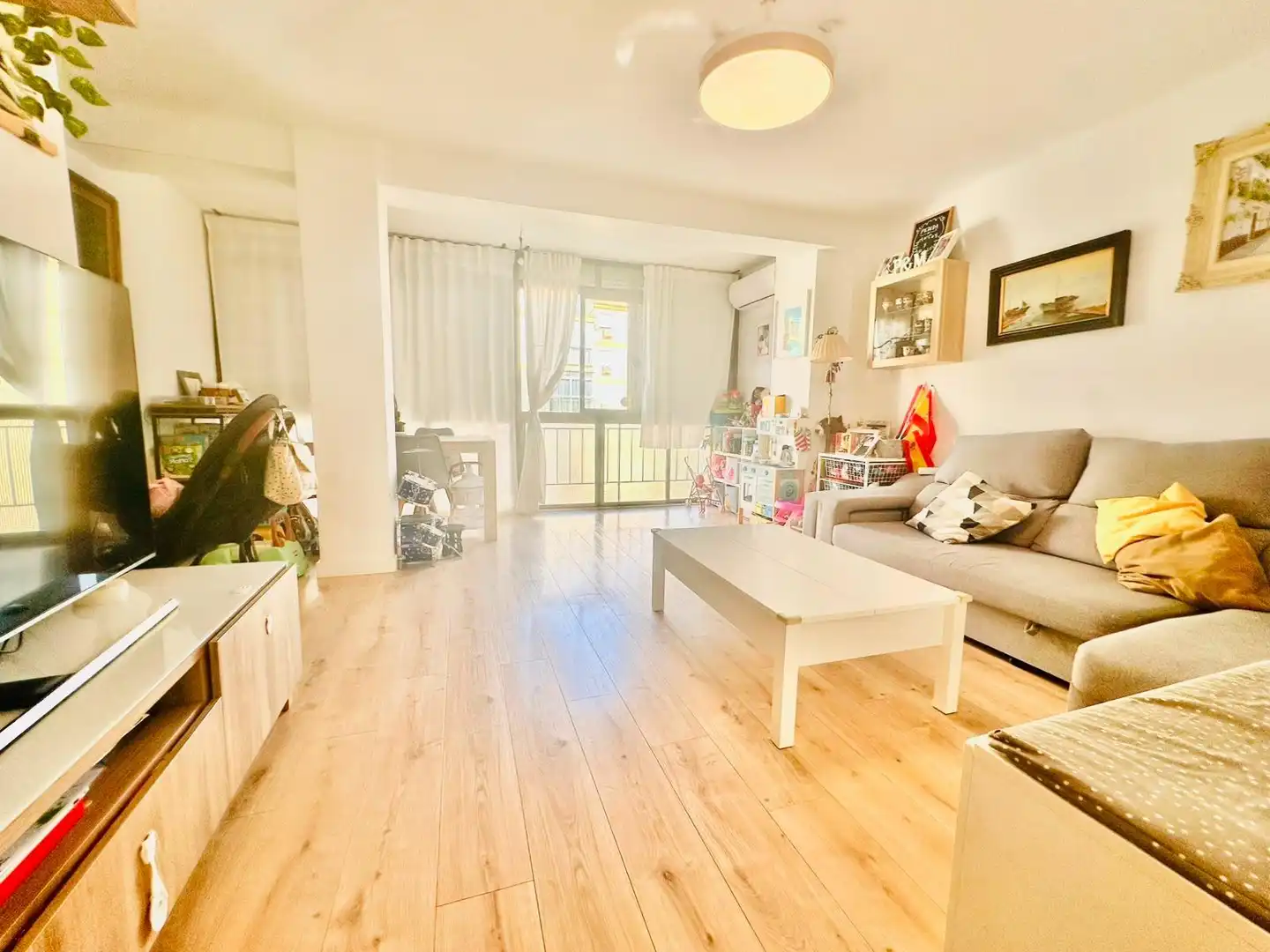 Sala de estar de Piso en venta en Málaga con Aire acondicionado, Jardín privado y Parquet