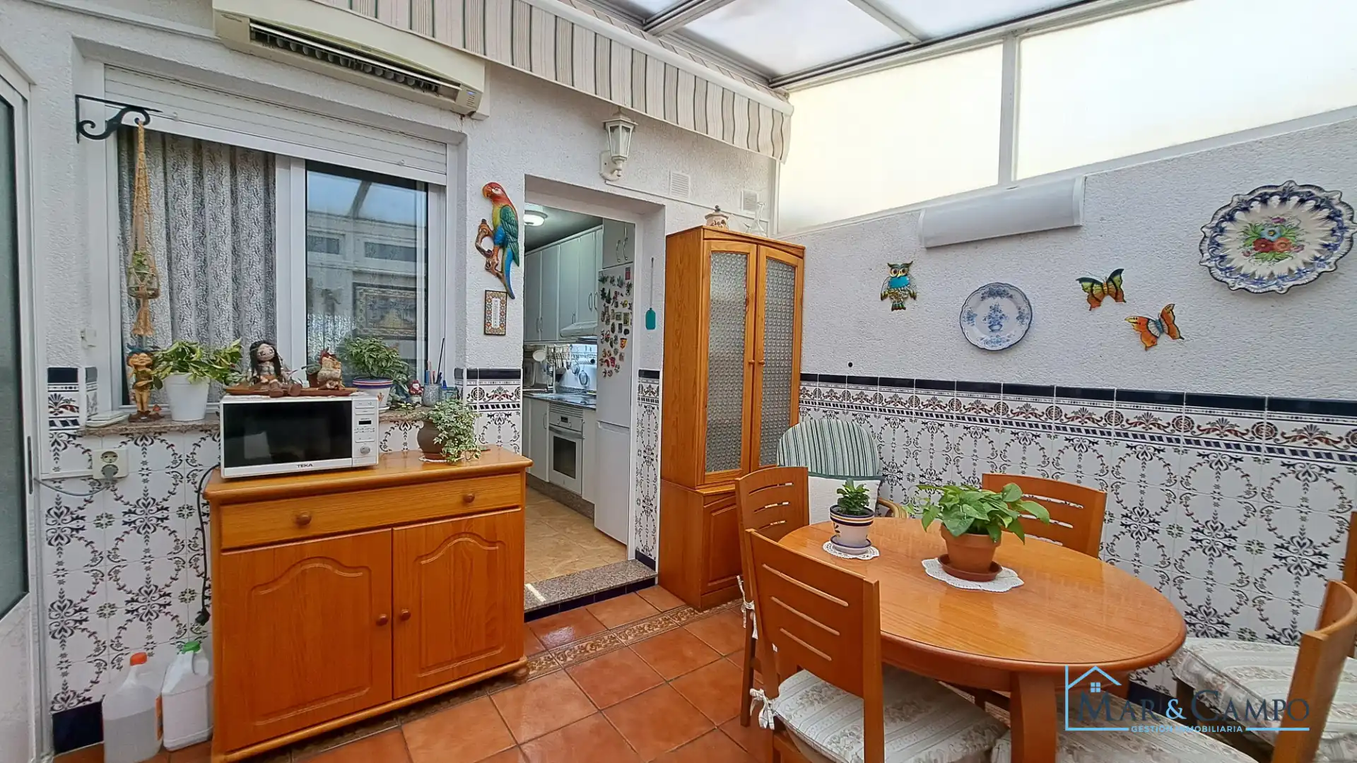 Cuina de Casa adosada en venda en San Javier amb Aire condicionat, Jardí privat i Moblat