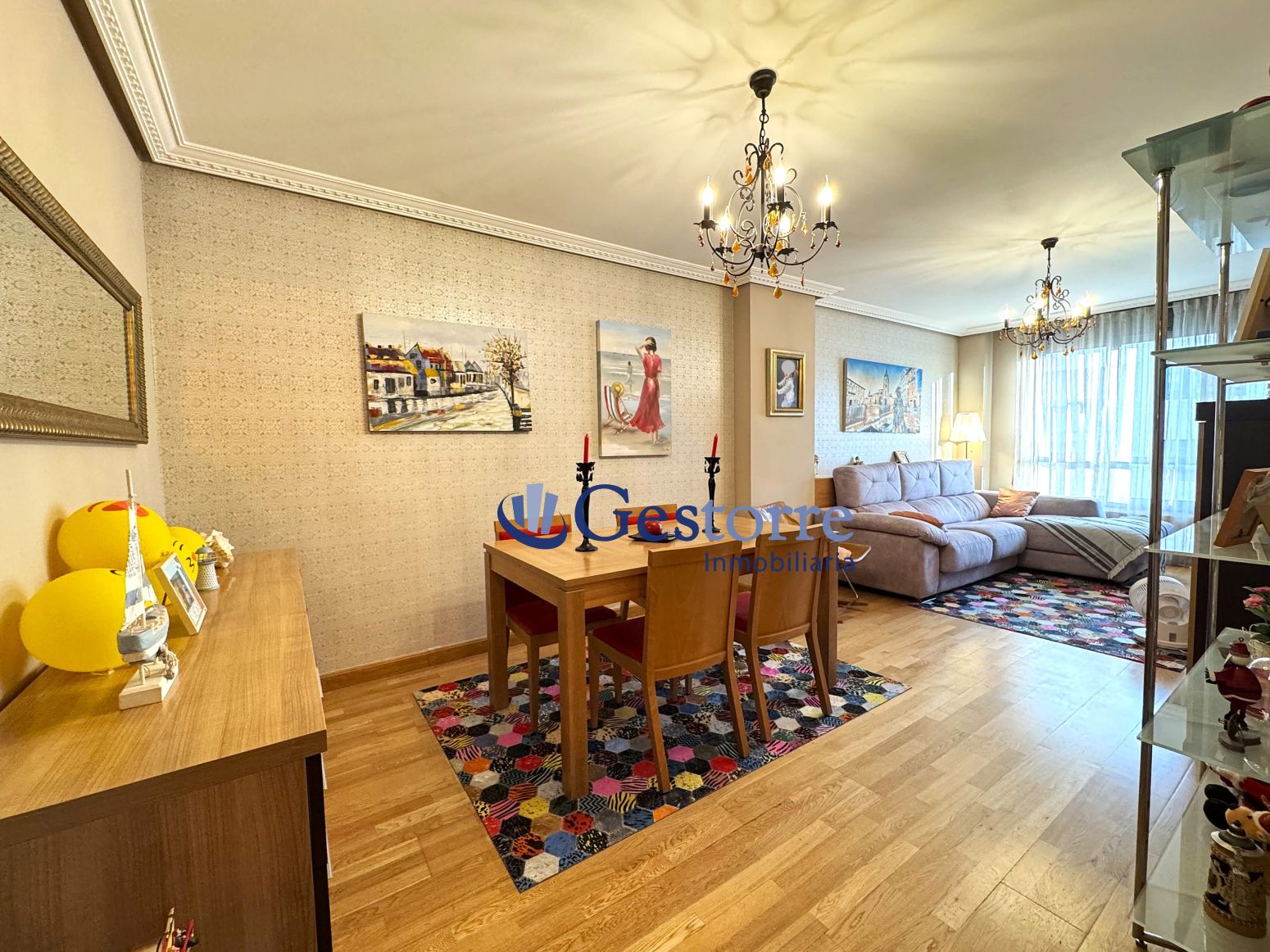 Dining room of Flat for sale in Oviedo   with Heating, Parquet flooring and Terrace