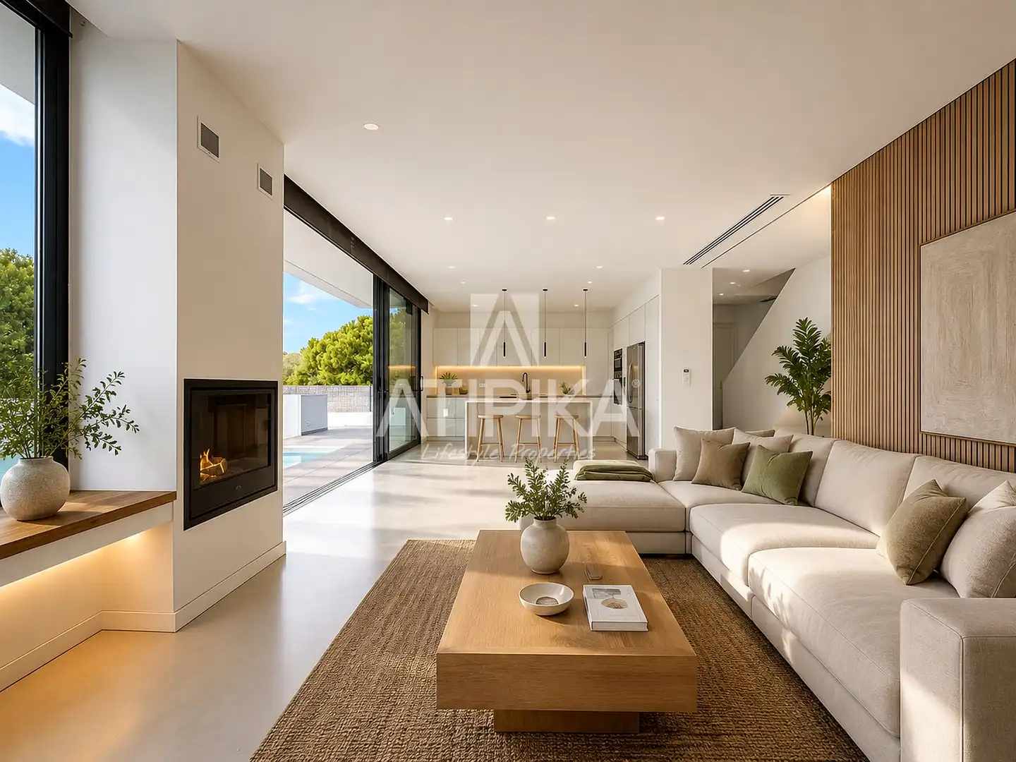 Living room of Houses for sale in Vilanova i la Geltrú  with Air Conditioner, Heating and Swimming Pool