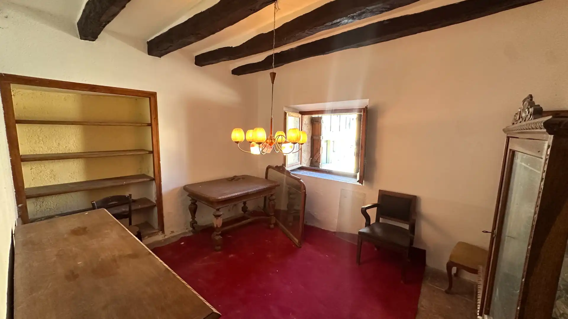 Menjador de Casa adosada en venda en Vidrà amb Traster, Moblat i Forn