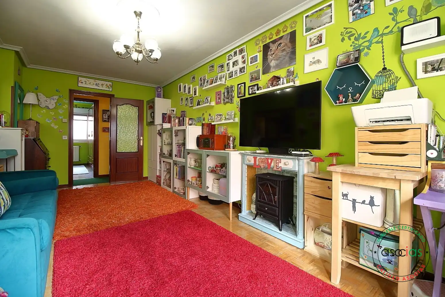 Sala de estar de Piso en venta en Gijón  con Calefacción, Parquet y Trastero