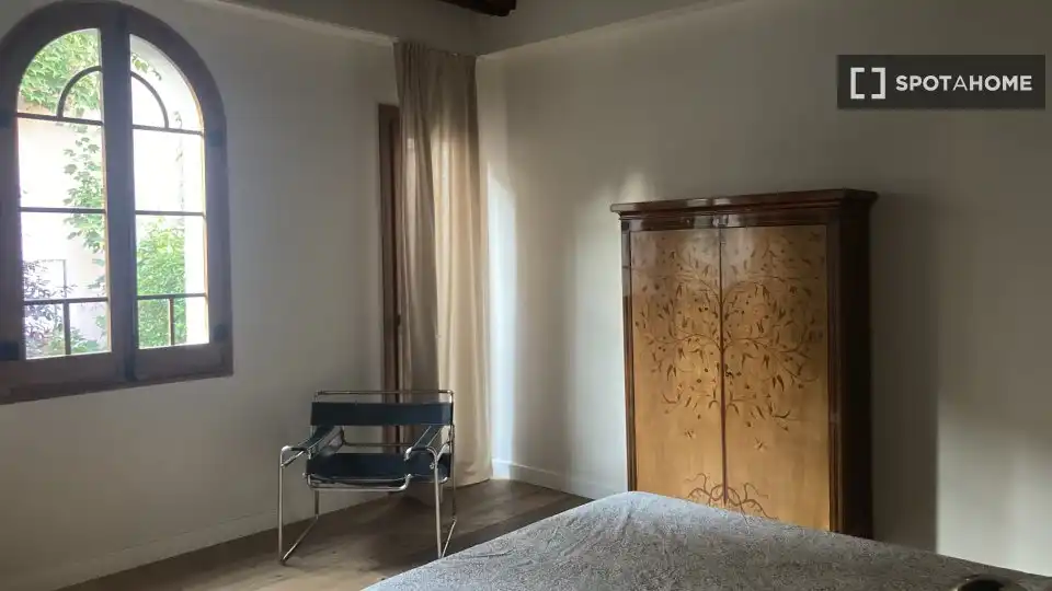 Dormitori de Apartament per a compartir en Sabadell amb Aire condicionat, Terrassa i Moblat