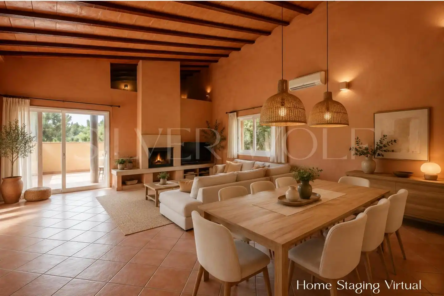 Sala d'estar de Casa o xalet en venda en Cubelles amb Calefacció, Jardí privat i Terrassa