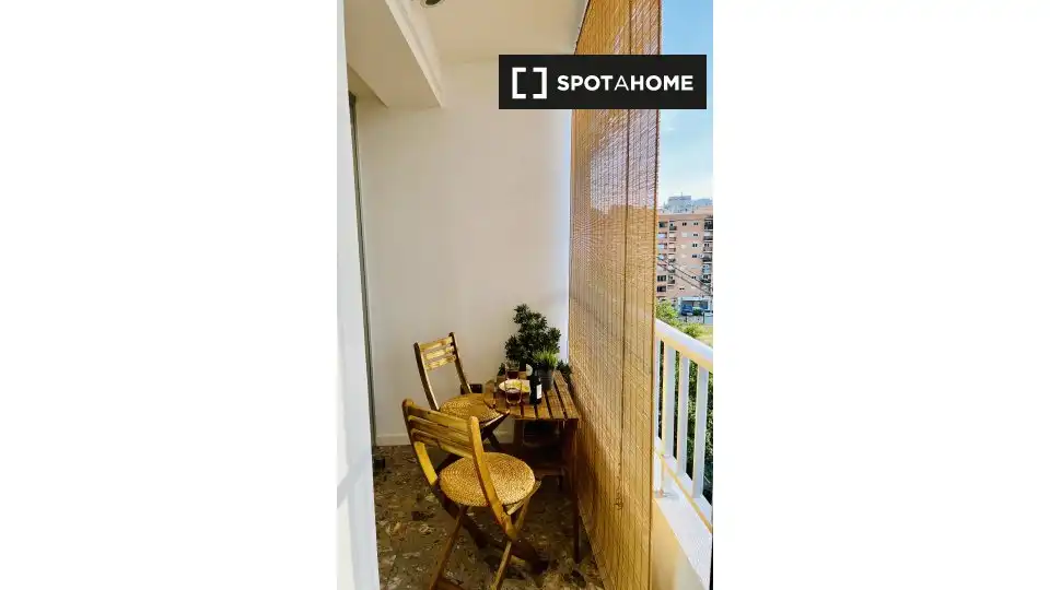 Balcony of Flat for rent in Valencia  with Air Conditioner, Heating and Furnished