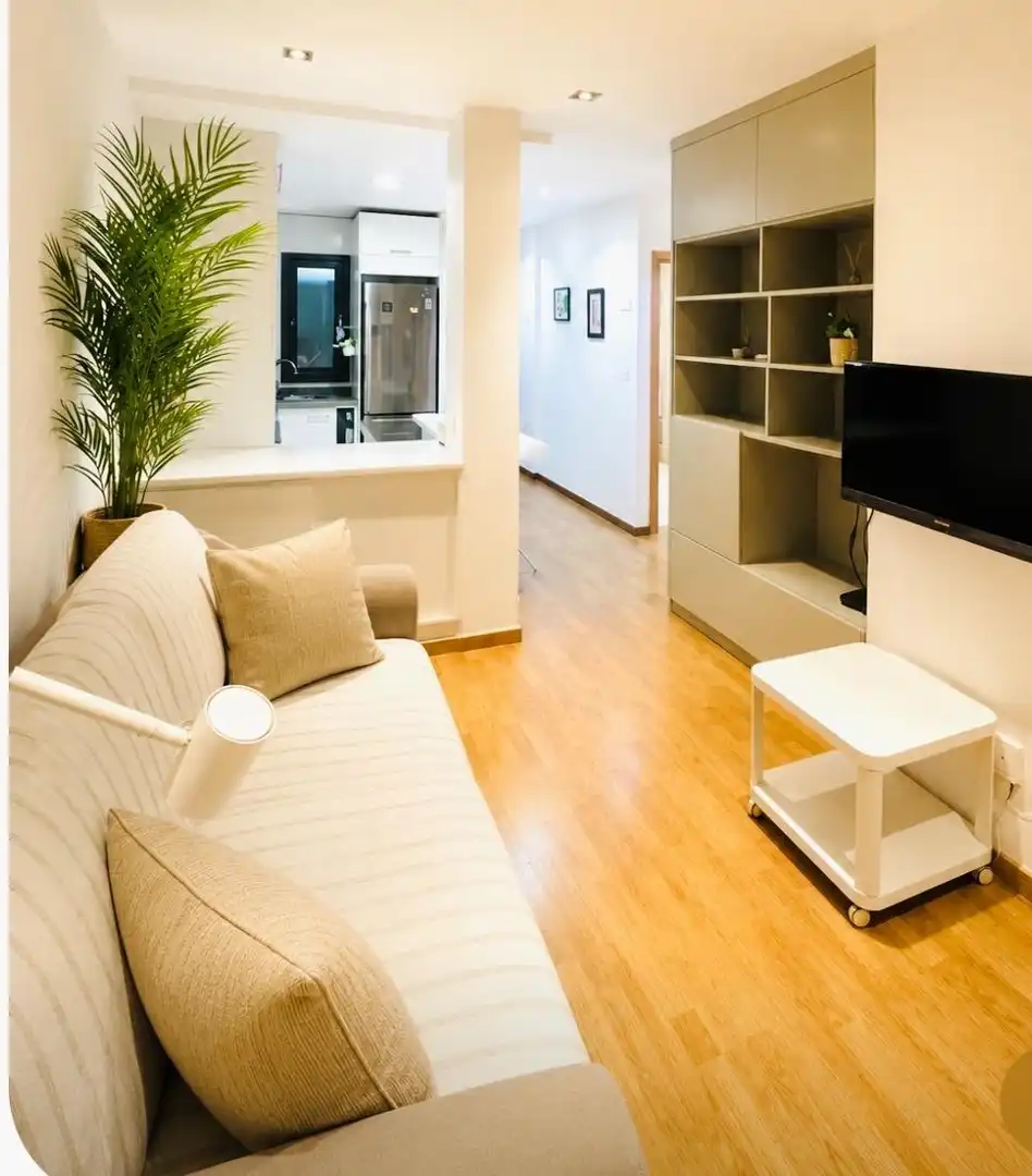 Living room of Flat for rent in Las Palmas de Gran Canaria  with Air Conditioner, Parquet flooring and Terrace