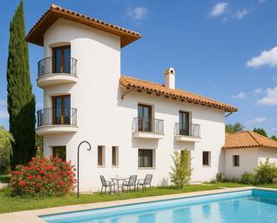 Exterior view of House or chalet for sale in  Madrid Capital  with Air Conditioner, Heating and Parquet flooring