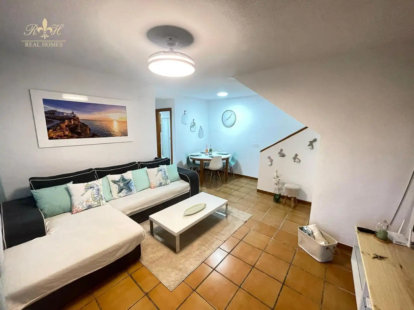 Wohnzimmer von Maisonette zur Miete in L'Alfàs del Pi mit Klimaanlage, Terrasse und Schwimmbad