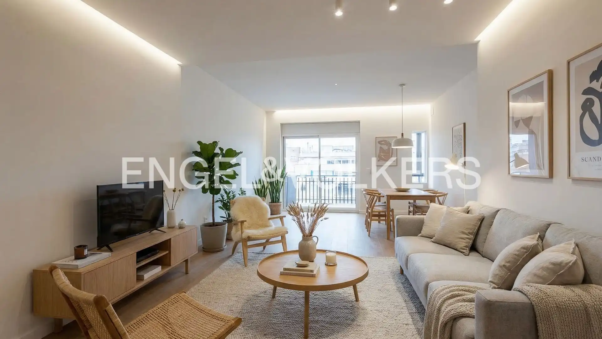 Living room of Flat for sale in  Barcelona Capital  with Air Conditioner, Heating and Balcony