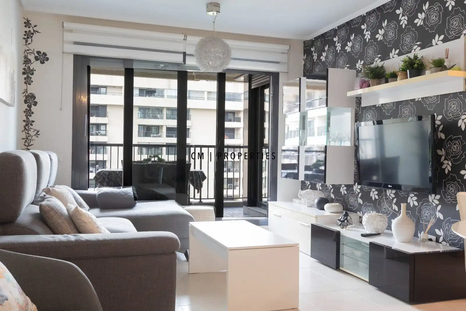 Living room of Flat for rent in Alboraya  with Air Conditioner, Terrace and Swimming Pool