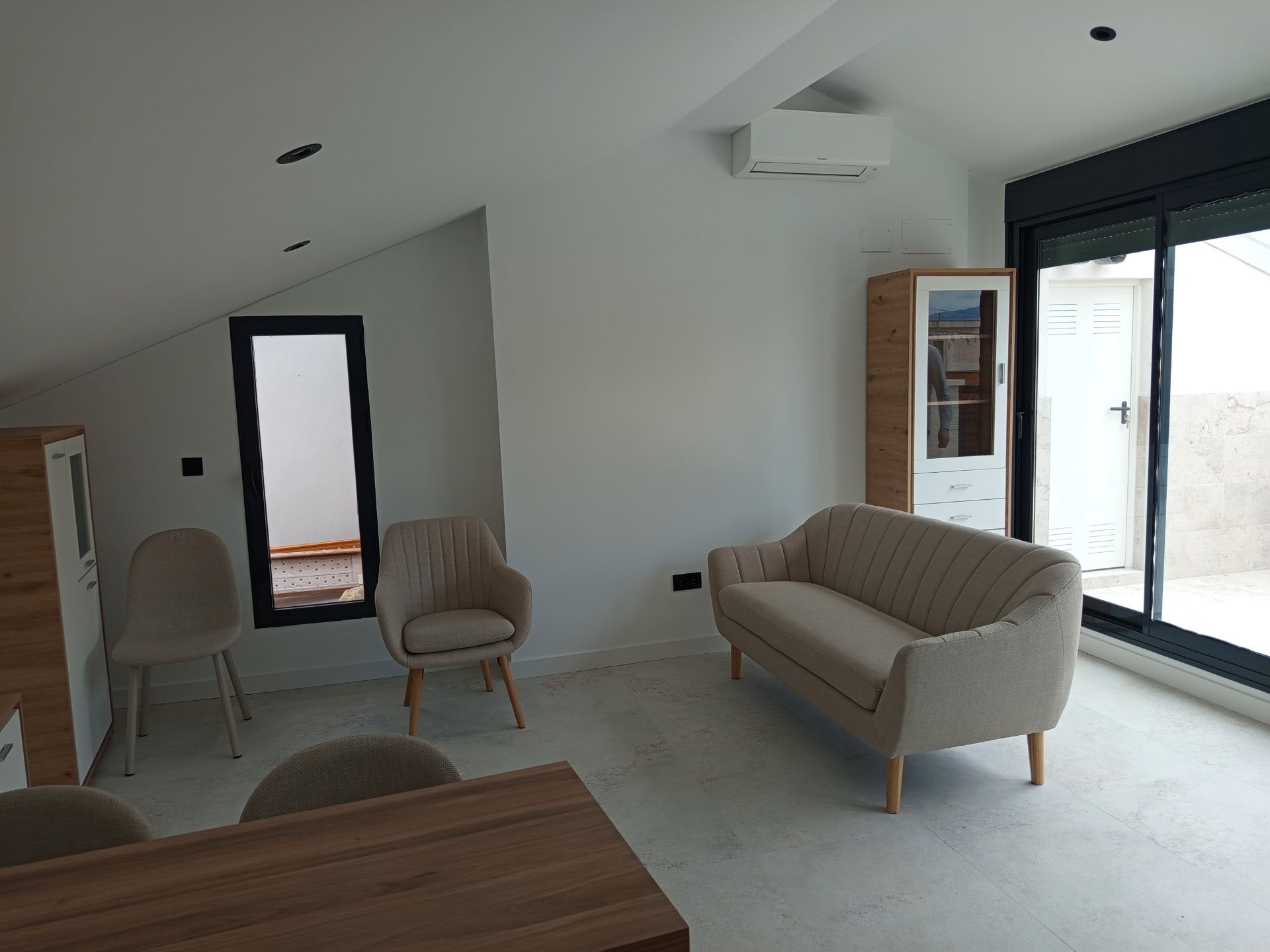 Sala d'estar de Àtic en venda en  Murcia Capital amb Aire condicionat, Terrassa i Moblat