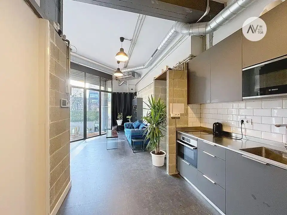 Cocina de Oficina de alquiler en Barcelona con Terraza y Amueblado