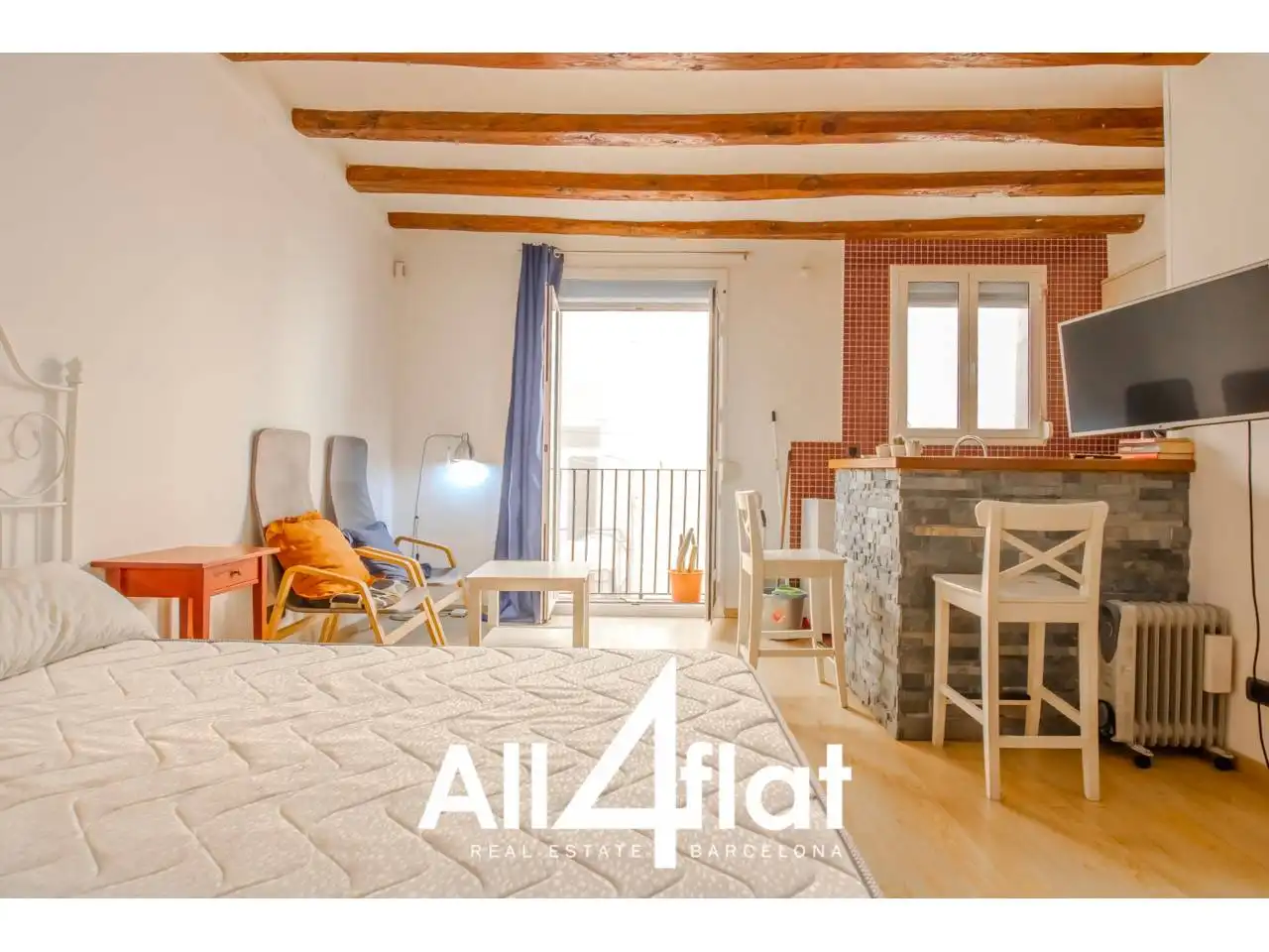 Balcony of Flat for rent in Barcelona  with Heating, Parquet flooring and Furnished