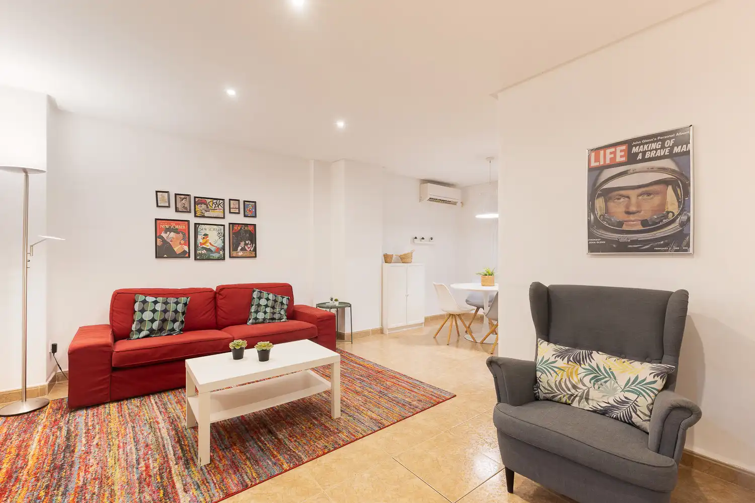Living room of Flat for rent in Valencia  with Air Conditioner, Heating and Furnished