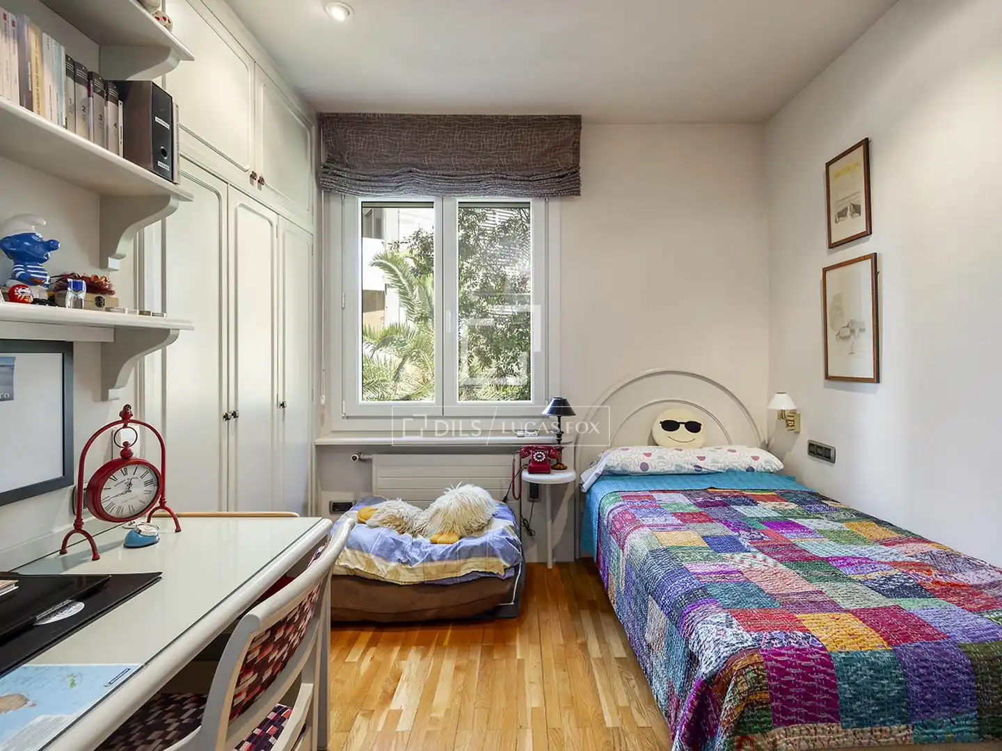 Schlafzimmer von Wohnung zur Miete in Barcelona mit Heizung, Privatgarten und Parkett