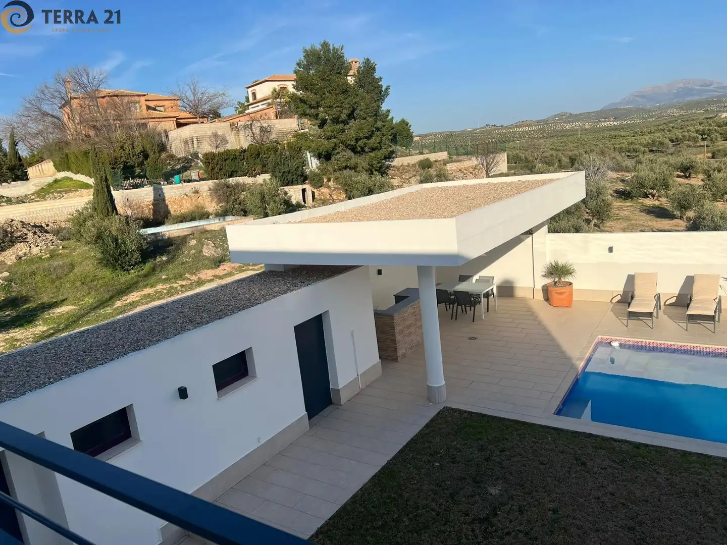 Swimming pool of Houses for sale in Jaén  with Air Conditioner, Private garden and Swimming Pool