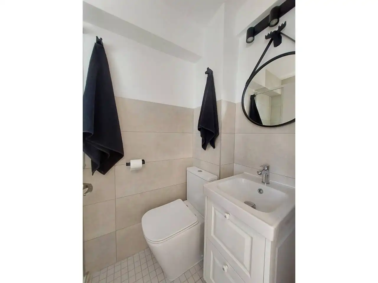 Baño de Piso de alquiler en Sueca con Aire acondicionado, Terraza y Amueblado