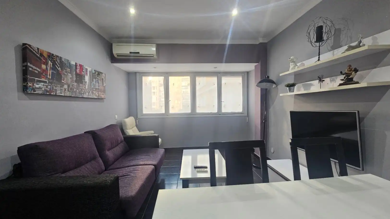 Sala d'estar de Apartament en venda en Alicante / Alacant amb Aire condicionat, Calefacció i Terrassa