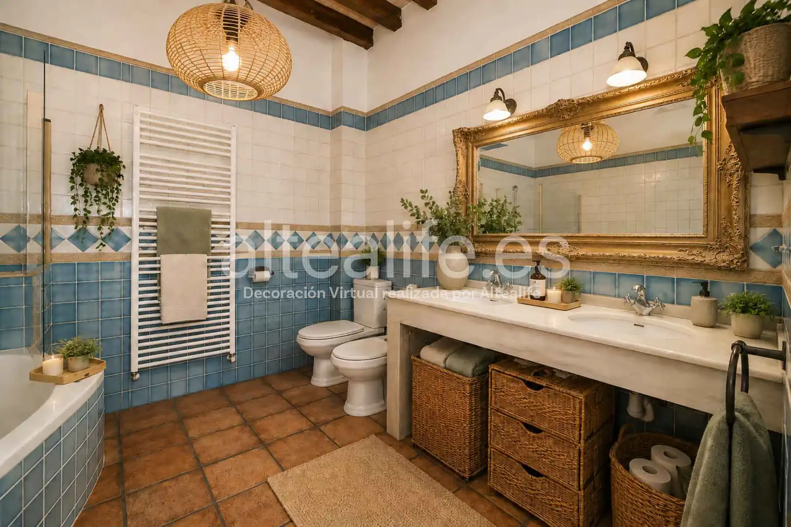 Badezimmer von Einfamilien-Reihenhaus zum Verkauf in Gandia mit Privatgarten, Terrasse und Abstellraum