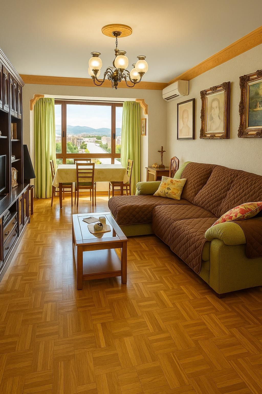 Living room of Flat for sale in Málaga Capital  with Air Conditioner, Parquet flooring and Terrace