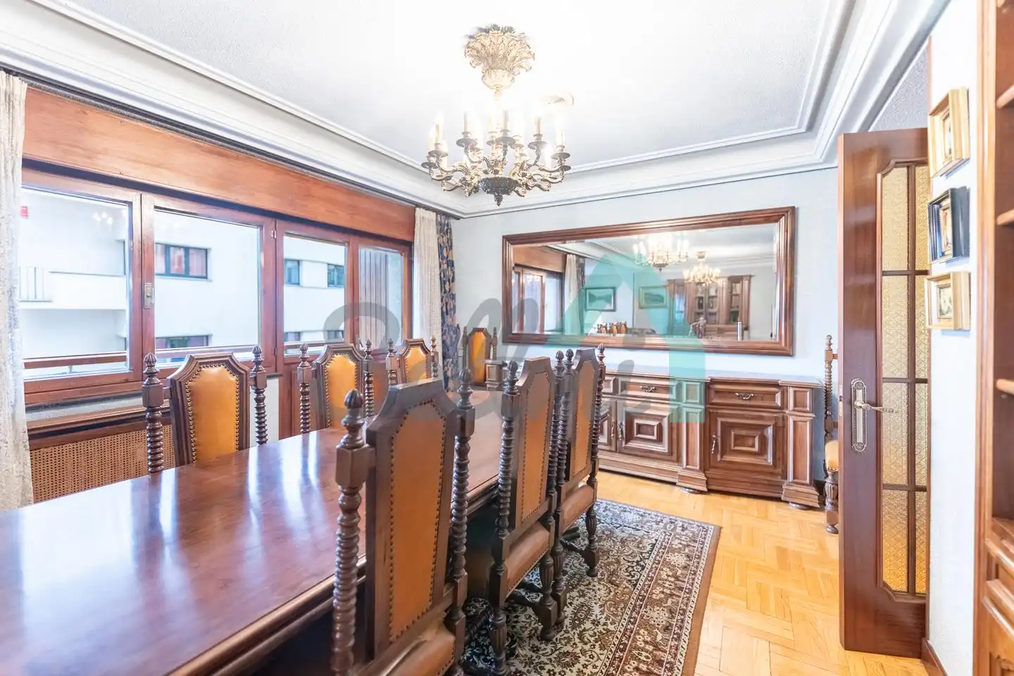 Dining room of Flat for sale in Oviedo   with Heating, Parquet flooring and Terrace